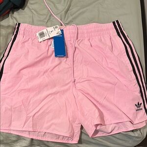 Adidas Pink Shorts with Stripes